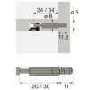 HETTICH RASTEX 15 Twister csav.dűbel, korpusz 19mm, összehúzási hossz 20