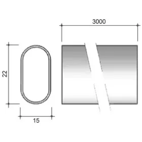StrongWire ruharúd ovális 15/22/3000mm TA01