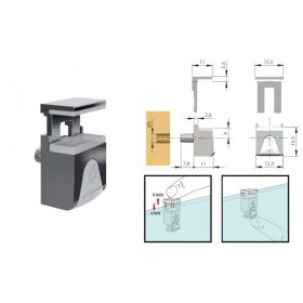 K-IF-Kubic polctartó üvegre 4-8mm