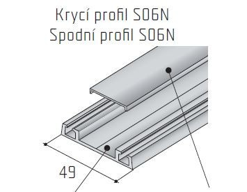 S-S06N alsó vezető profil 3m ezüst