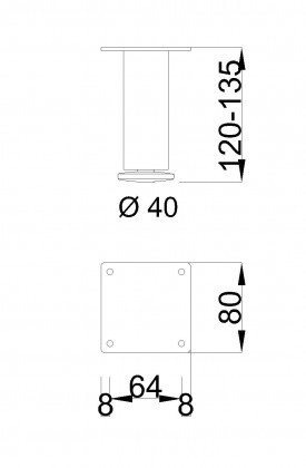 MILADESIGN bútorláb G5 ST405/12 ezüst