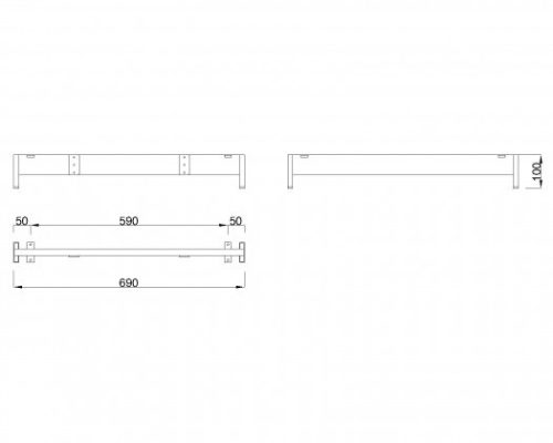 MILADESIGN lábazat alacsony Mobilar M6207-K ezüst