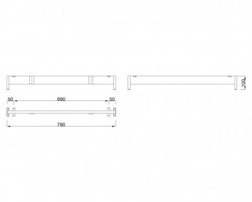 MILADESIGN lábazat alacsony Mobilar M6208-K ezüst