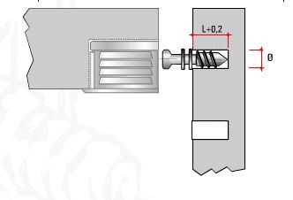 Csap excenterhez polcra TI02 Euro 6x7,5mm