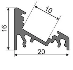 StrongLumio LED profil Corner 10 fekete alu 2000mm