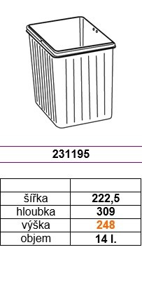 GOLLINUCCI pót kosár Sistema, 14 l