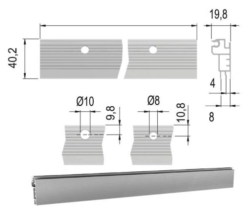 IF Libra H7 alu profil függesztésre H=40,2 L=2m