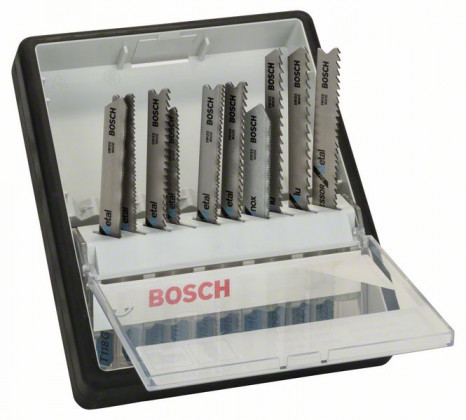 BOSCH 2607010541 10 részes fűrészlap készlet fa/fém, T szárral