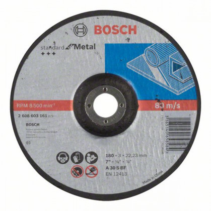 BOSCH 2608603161 Profilos vágótárcsa Standard for Metal, 180 mm, 3,0 mm