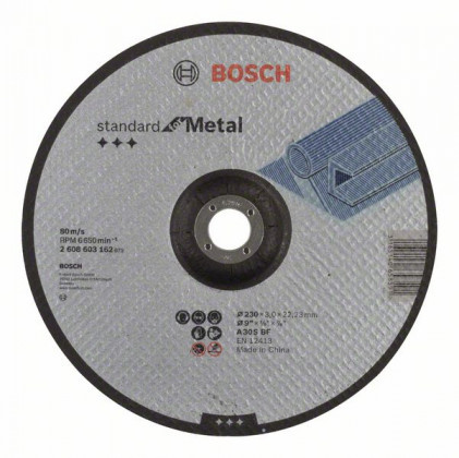 BOSCH 2608603162 Vágótárcsa profilozott Standard for Metal, 230 mm, 3,0 mm