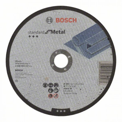 BOSCH 2608603167 Egyenes vágókorong Standard for Metal, 180 mm, 3,0 mm