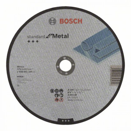 BOSCH 2608603168 Egyenes vágókorong Standard for Metal, 230 mm, 3,0 mm