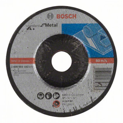 BOSCH 2608603182 Nagyoló tárcsa profilozott Standard for Metal, 125 mm, 6,0 mm