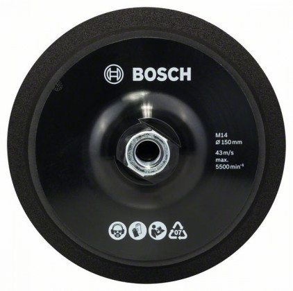 BOSCH 2608612027 Tartólap M14, átmérő 150 mm, tépőzárral