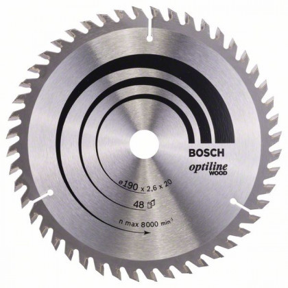 BOSCH 2608640614 Optiline Wood fűrészlap 190 x 20/16 x 2,6 mm, 48