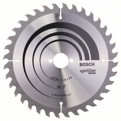 BOSCH 2608640628 Fűrészlap Optiline Wood 230 x 30 x 2,8 mm, 36