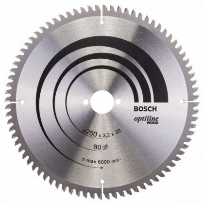 BOSCH 2608640645 Fűrészlap Optiline Wood 250 x 30 x 3,2 mm, 80