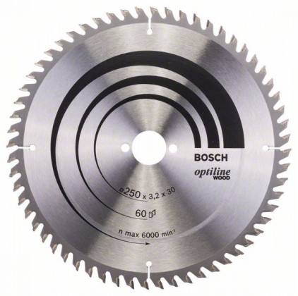 BOSCH 2608640665 Fűrészlap Optiline Wood 250 x 30 x 3,2 mm, 60