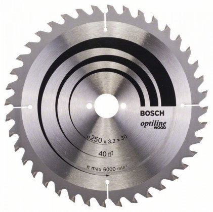 BOSCH 2608640670 Fűrészlap Optiline Wood 250 x 30 x 3,2 mm, 40