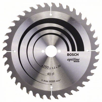 BOSCH 2608640728 Fűrészlap Optiline Wood 250 x 30 x 3,2 mm, 40