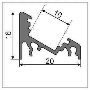 StrongLumio LED profil Corner 10 eloxált alu 3000mm