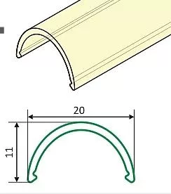 StrongLumio takaróprofil  Uni/Arc LED profilhoz félkör tejfehér 2m