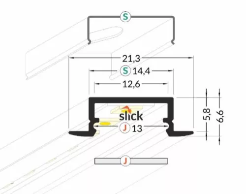 StrongLumio LED profil Begtin, fehér, 2m