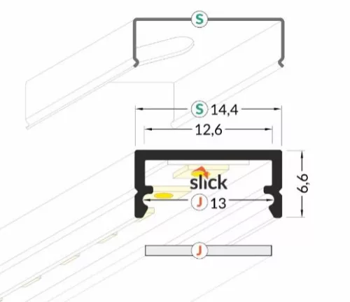 StrongLumio LED profil Begton 12, fehér, 2m