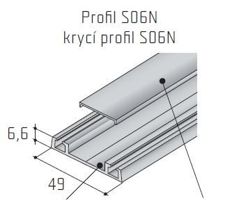 S-S06N takaró profil alu 2,5m nemesacél