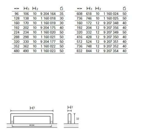 HETTICH 9204177 fogantyú Anzio 330/320 mm nemesacél csiszolt