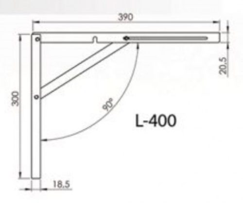 Összecsukható konzol 400mm cinkezett