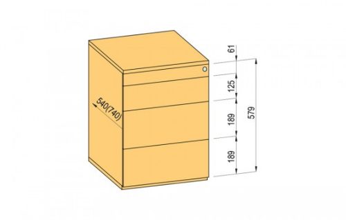 K-BBP konténer TipAer komp.540mm típ.4/vál. 11 (műa.fiók,részl.kih.,fo.né.)