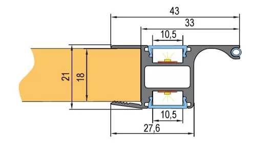 StrongLumio LED profil Lucera, ráütéshez, fehér, 2m