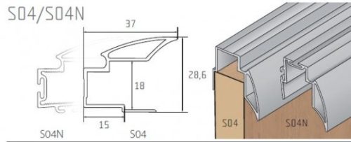 S-profil S04N ezüst elox 2,7m