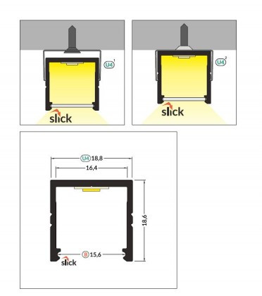 StrongLumio LED profil Smart16 alu eloxált 1000mm