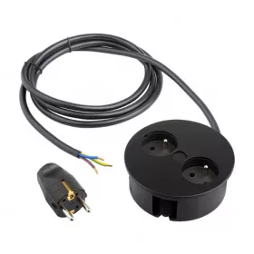   BACHMANN 931.152 Twist, 2 x elektronikus dugaszoló aljzat fekete matt