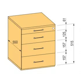 K-BBP Konténer 3+1, görgős fióksín Strong