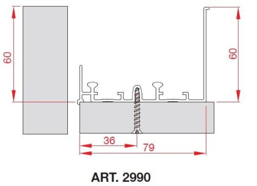 TERNO Comfort felső profil 2990/A 3m elox