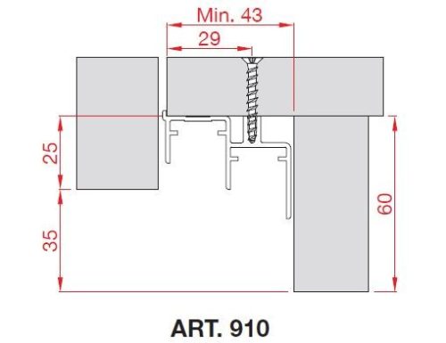 TERNO alsó profil 910/A 3m elox