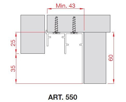 TERNO alsó profil 550/A 3m elox