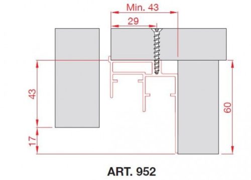 TERNO alsó profil 952/A 3m elox