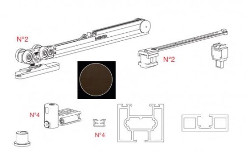 TERNO Universal Eclettica szett tolóajtóhoz 3000x1500mm sötétbarna