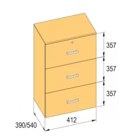   K-BBP R3 típusú irattartó szekrény belső szélességéhez 412 mm / 390 mm, magasság