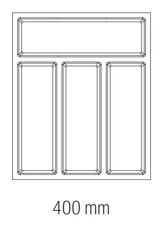 Evőeszköz tartó Classico Kristall softTouch (322 x 424 mm) fekete