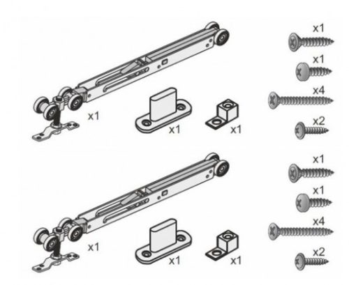 K-SEVROLL vasalat szett a belső ajtókhoz Simple ZPI-18 50kg 2x csillapítással