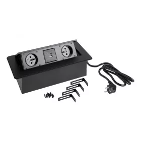   StrongPower Elektromos aljzat 2x 230V, 2x USB A/C, fekete, FR
