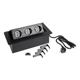 StrongPower Elektromos aljzat 3x230V, Schuko, fekete