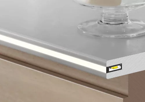StrongLumio műanyag LED profil Slash8, tejfehér, 1m