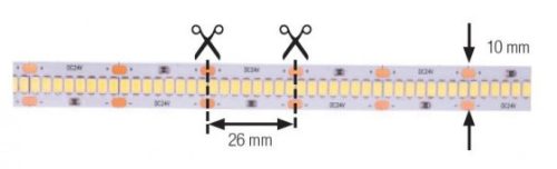 StrongLumio LED szalag, 26W/m 24V, 304 LED/m, meleg fehér