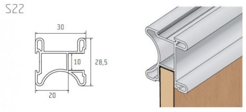 S-profil S22 2,7m ezüst